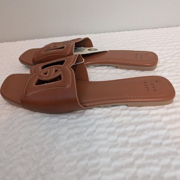 Women's Deidra Cognac Slide Sandals -A New Day- Size 11 - Picture 2 of 5